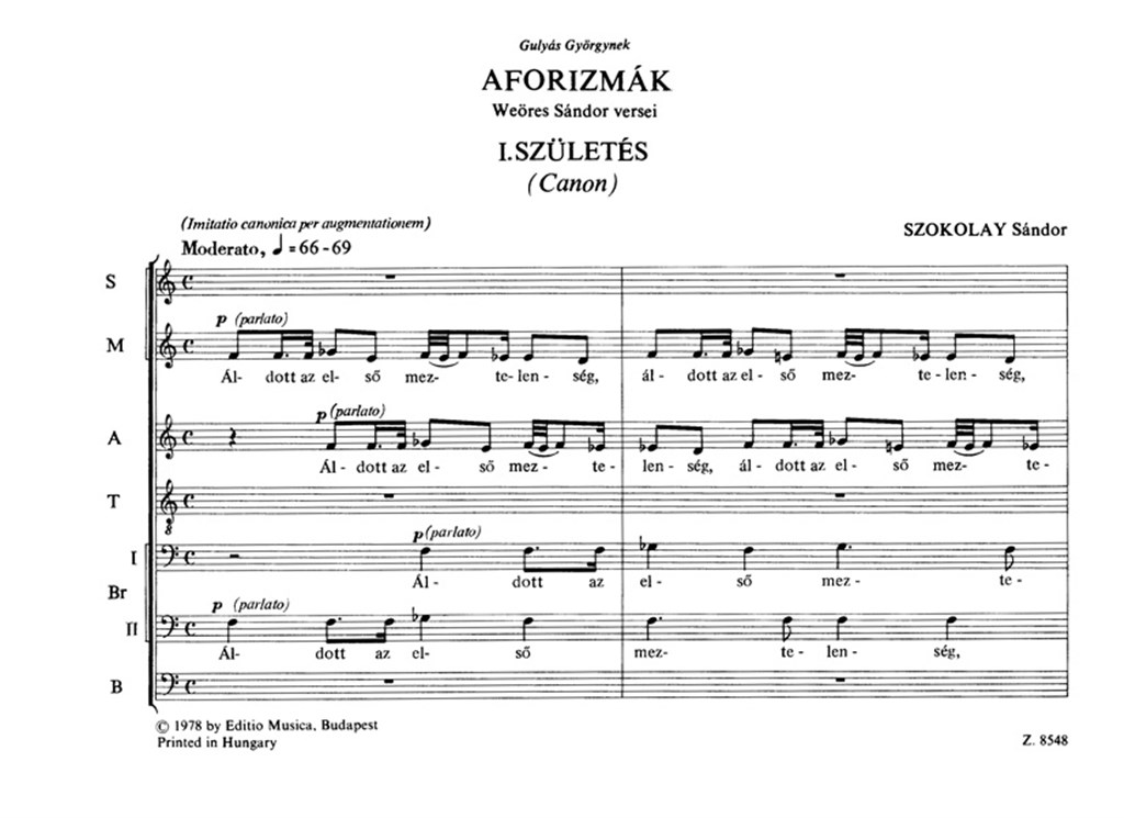 Aforizmák. Six miniatures